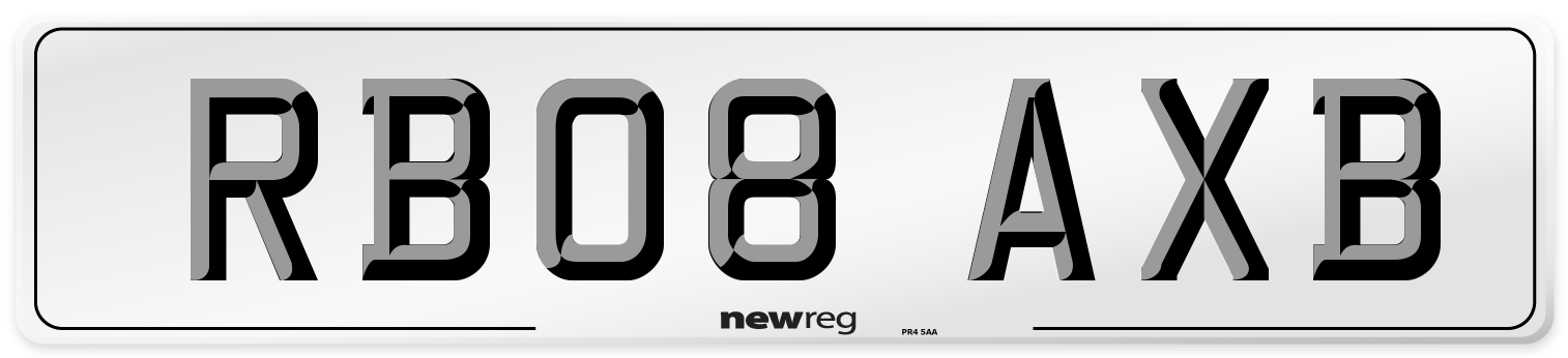 RB08 AXB Number Plate from New Reg